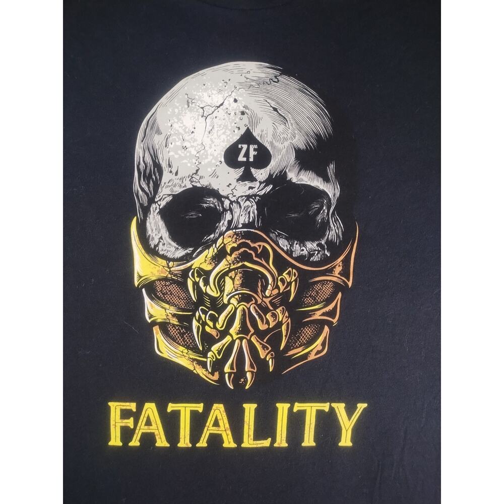 Zero Foxtrot Scorpion Fatality T-Shirt Mens Size XL Mortal Combat Skull Graphic - Picture 4 of 9